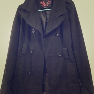 Women’s Black Peacoat